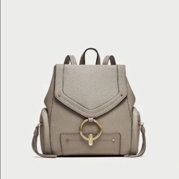 Zara Tan Leather Backpack Zara Backpack Handbags & Bags Leather Exterior for Women for  main image 4